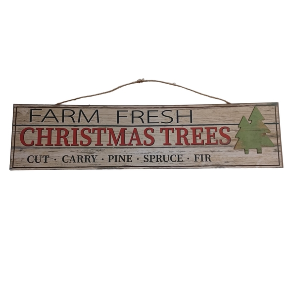 Christmas Tree NEW Hanging Sign -Farmhouse Xmas -Unbranded -Decorations - Picture 3 of 10